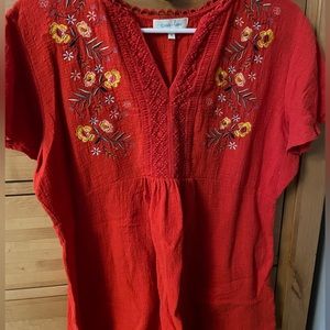 Grace & Lace Embroidered Top, Medium.